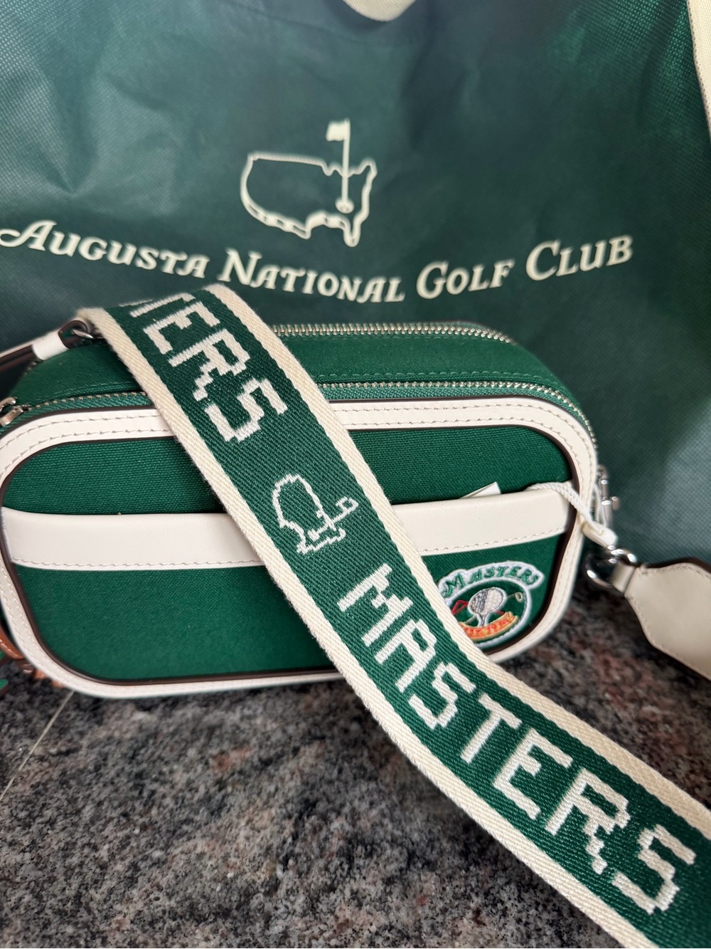 2026 Berckmans Augusta National Green Tory Burch Crossbody Bag with White Trim